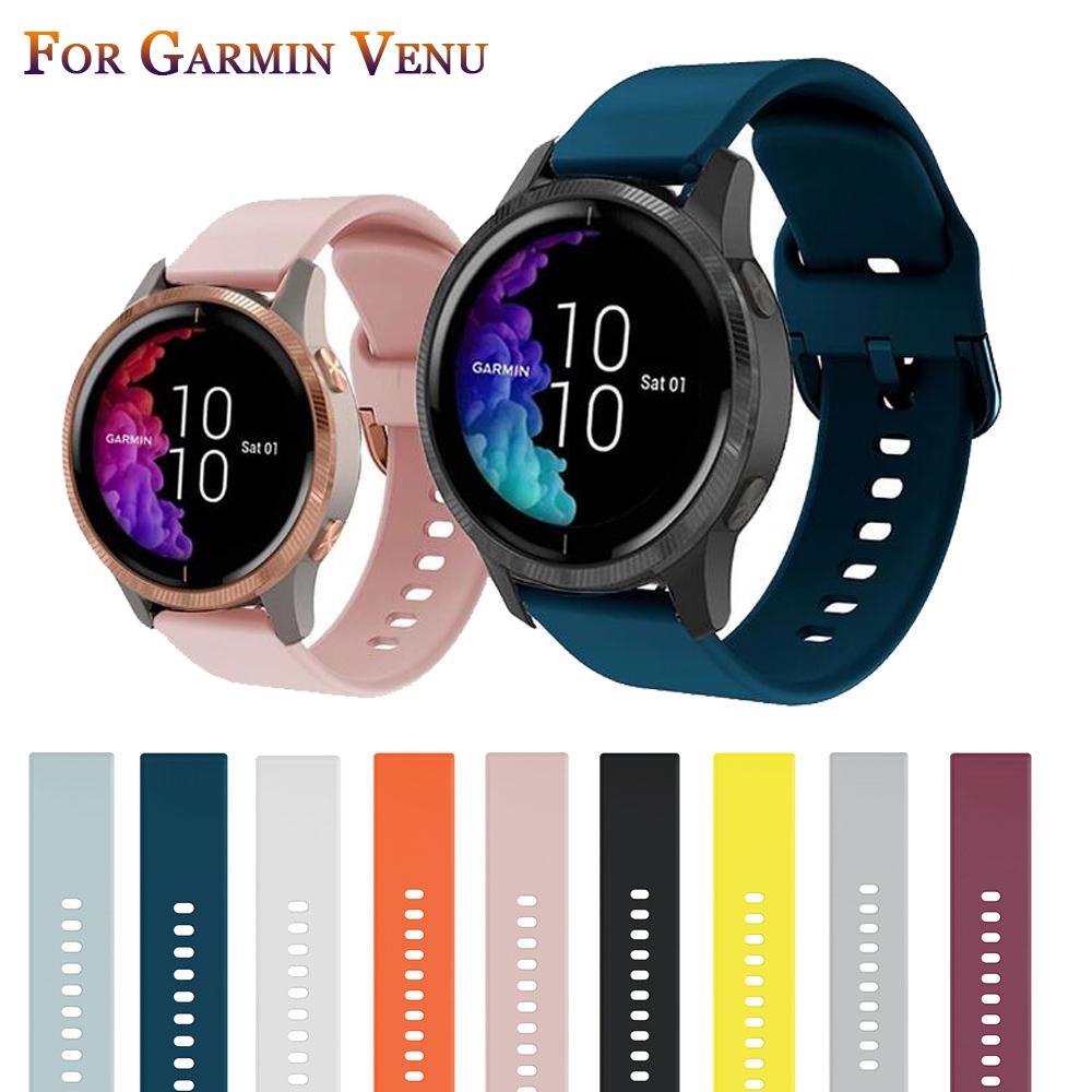 Silicone Watchband Strap for Garmin Venu/Garmin Move 3 Luxe Style/Vivoactive 3 Samsung Watch Active 2 Band Smart Watch Bracelet Sport Wristband Correa