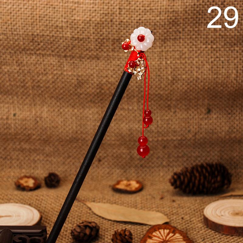 Новые Роскошные Заколки для Волос с Цветами Ручной Работы, Винтажные Деревянные Китайские Заколки-Шпильки для Волос для Женщин, Украшения для Волос, Головные Украшения