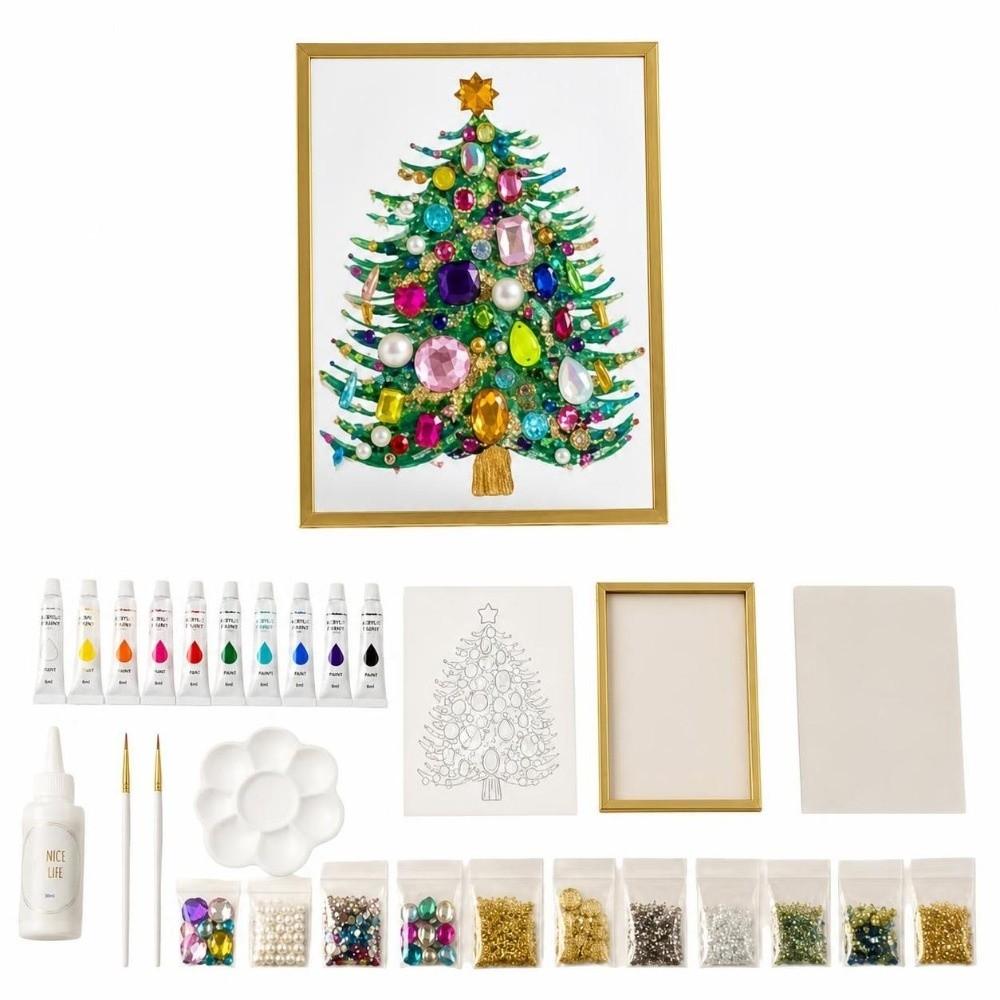 1 Set Gem Art Christmas Tree Art Kit Jeweled Tree Decoration Kit Christmas Crafting