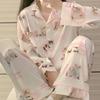 "Women's Cherry Pajama Set – Sweet Style, Short-Sleeved Top, and Comfortable Trousers for Home"