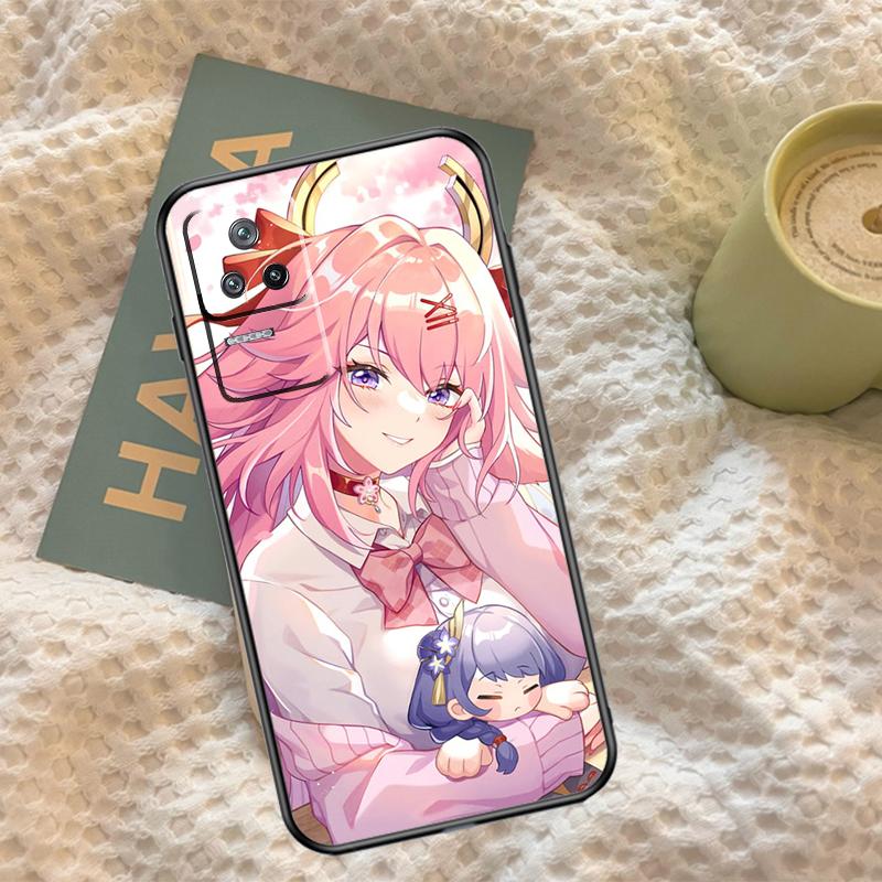 Чехол Genshin Impact Яэ Мико для Xiaomi 14T Pro 11T 12T 13T 13 14 15 Ultra POCO X7 Pro X3 X5 X6 M6 F5 F6 Pro