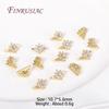 18K Gold Plated Multi-designs Zircon Flower Spacer Bars 2/3 Holes Separators for Strand Beads Jewelry Making Accessories