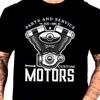Vintage Motorcycle Engine Mechanic Biker Custom Motors ESTD 1995 Graphic T-Shirt
