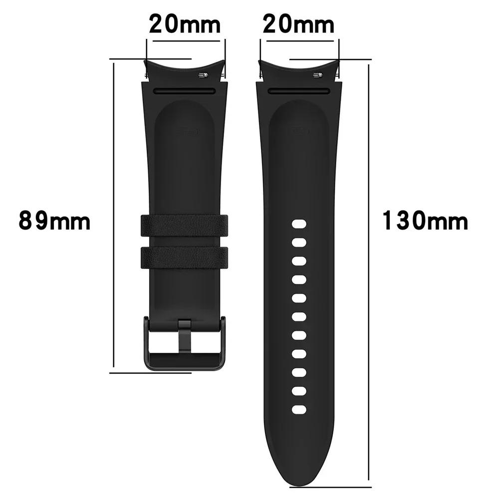 Classic Leather+Silicone Strap For Samsung Galaxy Watch 7 6 5 Pro 40mm 44mm No Gaps Band Watch6 4 Classic 47 43 46mm Curved End Bracelet