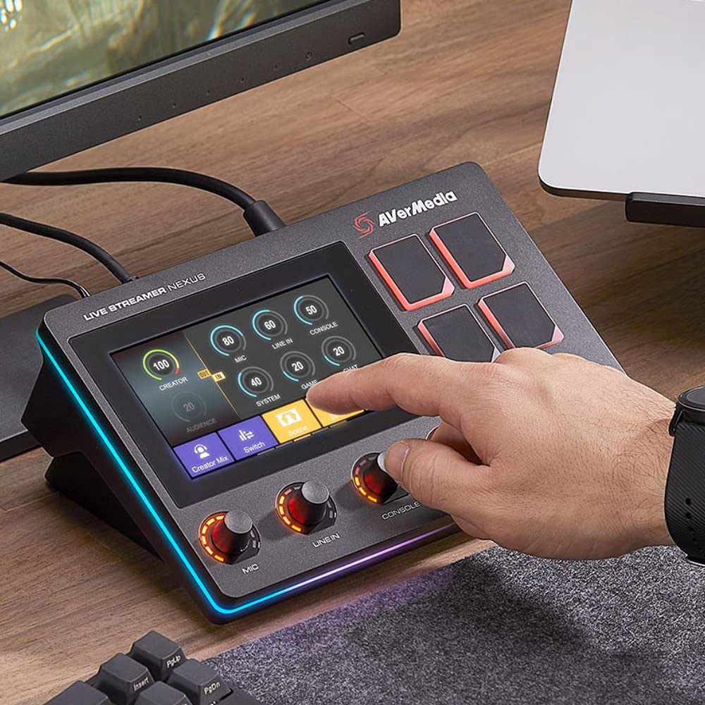 AVerMedia LIVE STREAMER NEXUS AX310 Audio Mixer Control Center for Streamers DV602 &