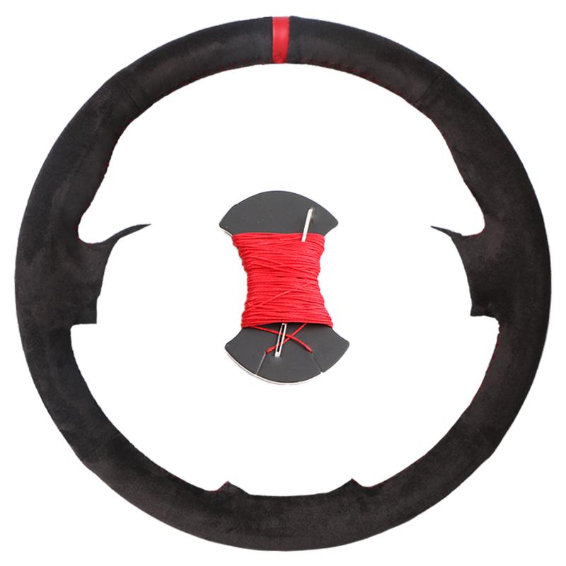 Car Steering Wheel Cover For Kia Morning 2011-2016 Picanto 2012-2015 Slip Suede Leather Automobile Accessories Steering Cover