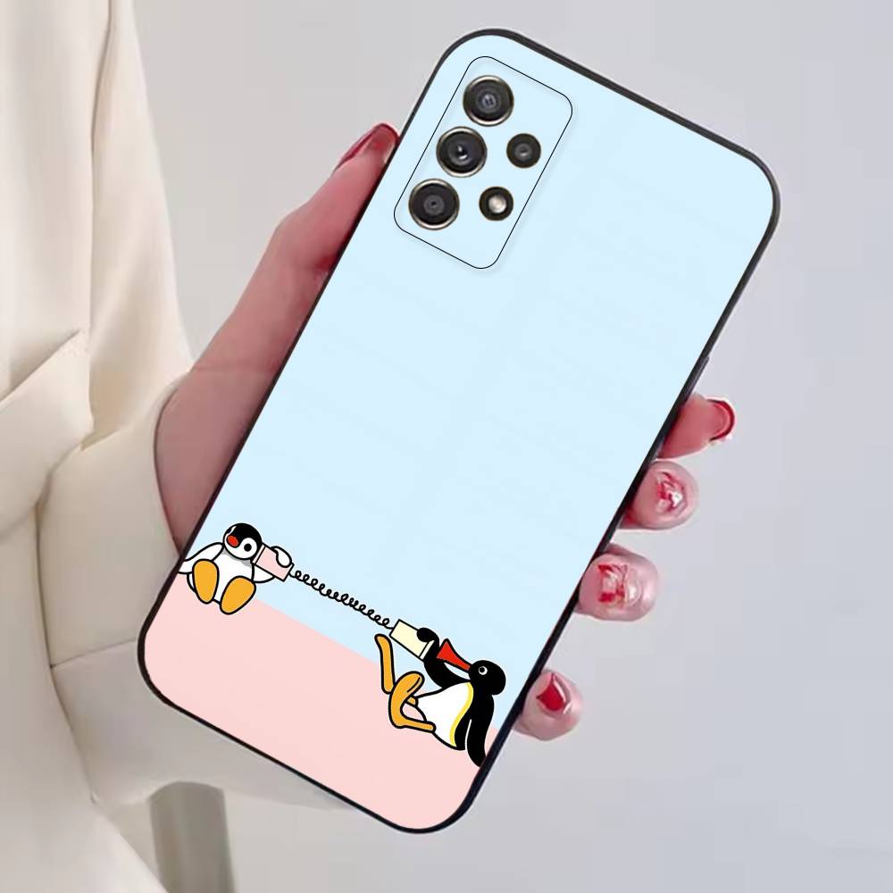 Cute P-Penguin Pingu Phone Case For Samsung S25,S24,S21,S22,S23,S30,Ultra,S20,Plus,Fe,Lite,Note,10,Black Cover
