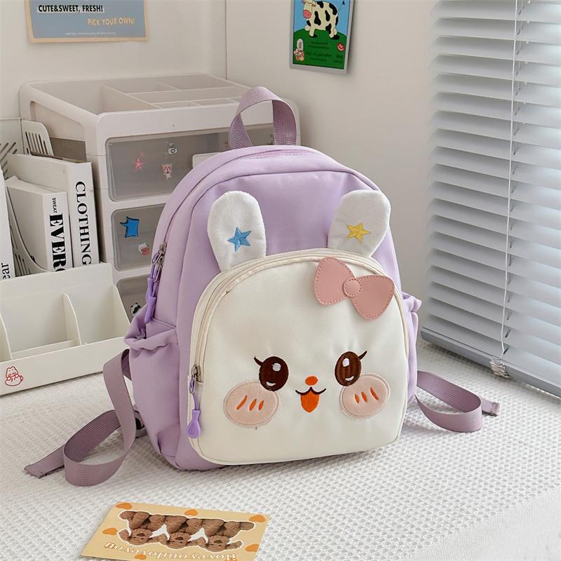 Детский школьный рюкзак для детского сада с изображением девочки-кролика
