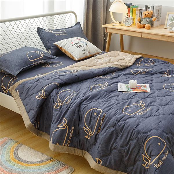 Весенне-летнее тонкое одеяло, мягкое, приятное для кожи хлопковое одеяло, стеганое одеяло с принтом, детская кровать, двуспальная кровать, домашний декор