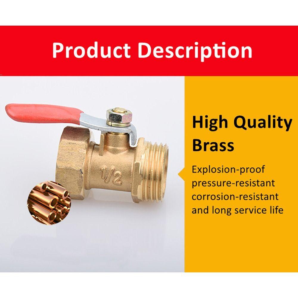 Фитинги для труб Пневматический соединитель Красная ручка Шланг Колючая муфта Шаровой клапан Вода Масло Воздух Газ Топливо