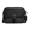 New Hudson Coated Canvas With Natural Pebbled Leather Shoulder Bag Crossbody Bag Medium Size Men's Black CB846-QBMI5