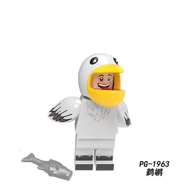 Animals Pumping Series Rabbit Cow Gingerbread Man Cat Dog Dargon Kangaroo Deer Building Blocks Toys