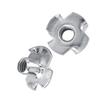 50pcs M3 Four Pronged Tee Nuts Zinc Plated Woodworking Fastener Furniture T Nut  Furniture Fastener