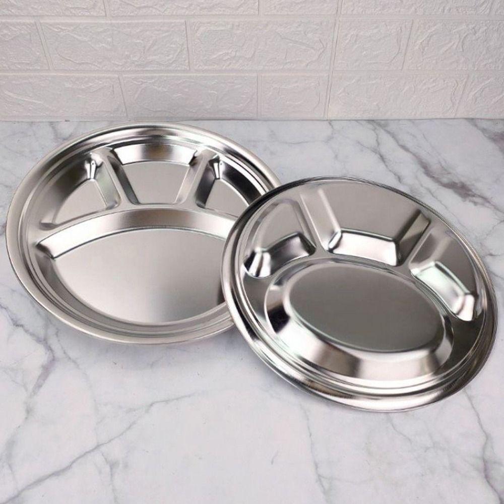 1 шт. Тарелка-поднос с 4 отделениями, Поднос для ресторана быстрого питания, Прочный поднос для подачи еды