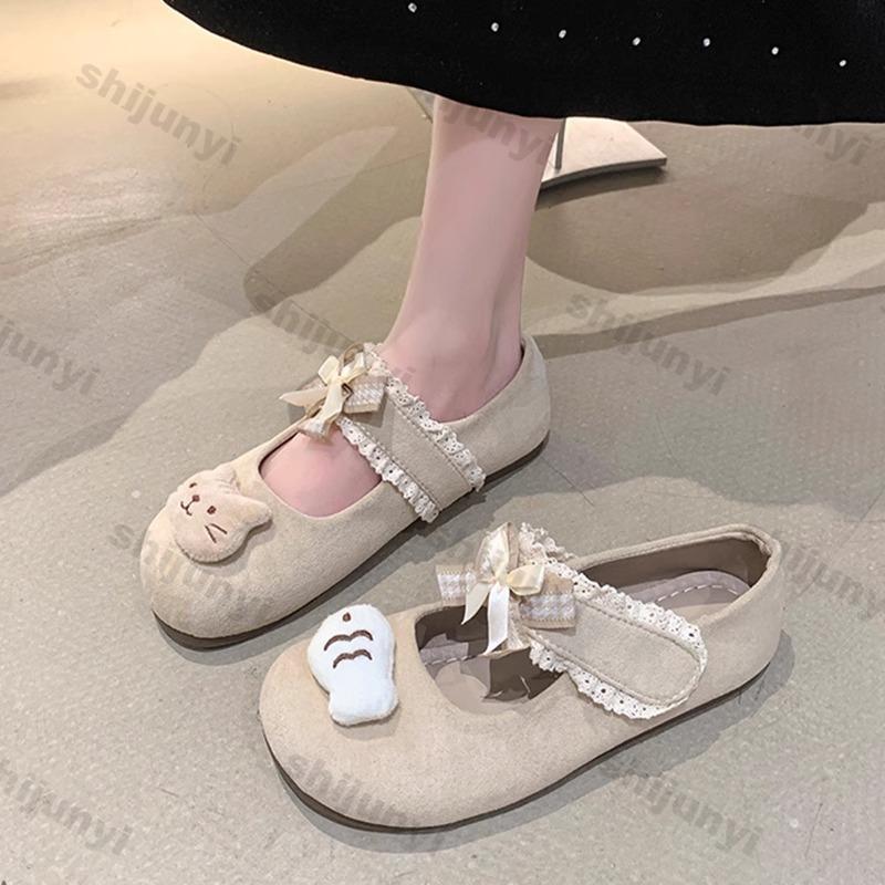 Fashion Women Summer Shoes 2025 Summer New Fashion Round Toe Bow-knot Mary Jane Shoes Comfortable Soft Sole Lightweight Lace Flat Shoes