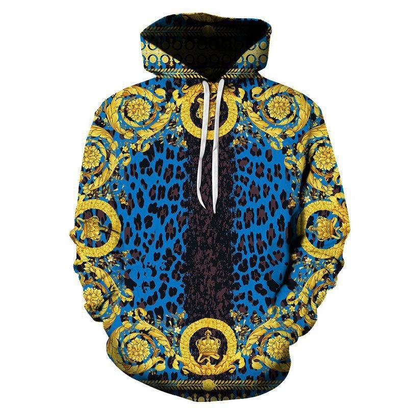 Мужской 3D-принтованный модный пуловер, повседневная уличная одежда, толстовка с капюшоном с узором