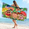 cartoon anime C-Crayon S-Shin-chanS humor Microfiber Printed Beach Towel Mountain Climbing Beach Running Absorbent Soft Towel