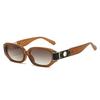 New polygonal fashion sunglasses, European and American personalized PC hollow metal accessories narrow frame glasses