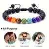 1pc Fashionable Adjustable Woven Natural Stone Bead Bracelet, Colorful, for Men, Women, Balance, Relaxation