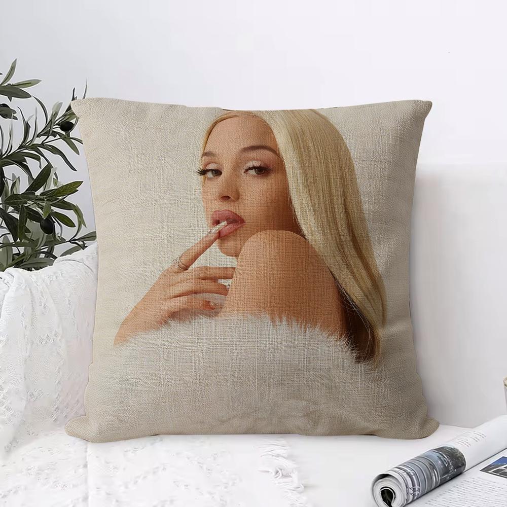 Singer B-Bad G-Gyal Cushion Cover Breathable Linen Pillow Cover Skin-Friendly Home Decor Pillowcase With Hidden Zipper