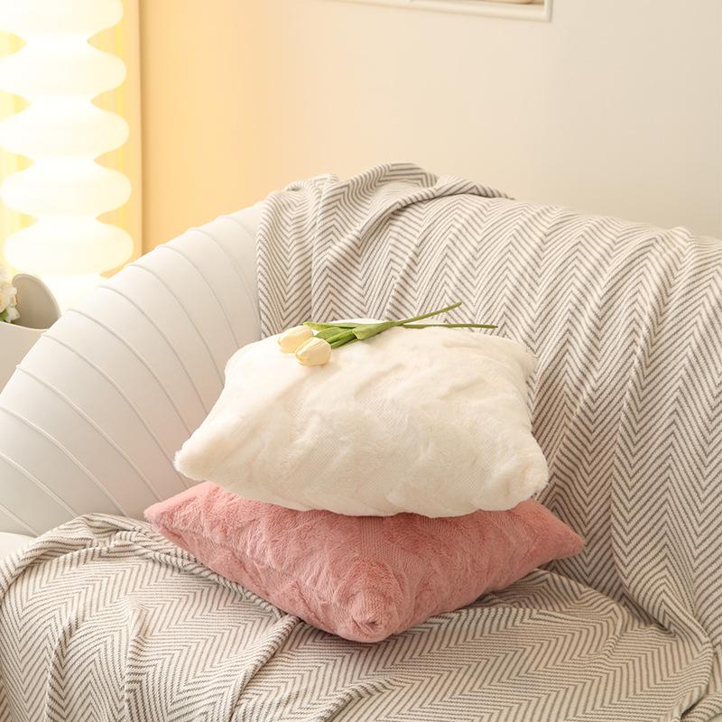 Плюшевые наволочки для диванных подушек, квадратные наволочки для подушек, для кровати, гостиной, плюшевая наволочка для сна, хлопок, домашний декор