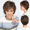 Short Brown Human Hair Blend Wig for Women, Natural Lightweight Hair Layered Style Wigs,Softer/Finer/Lightweight for Every Day