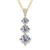 Factory Wholesale 14K Gold Filled 6mm 0.8ct &5mm 0.5ct &4mm 0.3ct Round Cut Moissanite Three Stone Crown Pendant Necklace