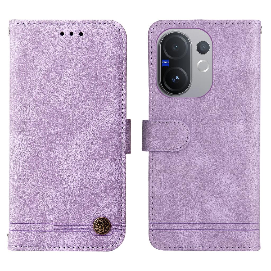 For vivo V60 5G Leather Wallet Cases Skin Touch Phone Cover Stand with Strap