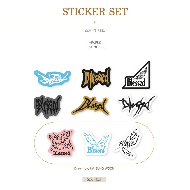 Предварительный заказ набора наклеек Blessed POP-MD для 8-го мини-альбома HA SUNG WOON
