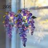 Home Decoration Accessory Wisteria Suncatcher, Acrylic Hanging Flower Branch Ornament, Stained Glass Style Floral Window Suncatcher Decor for Garden,