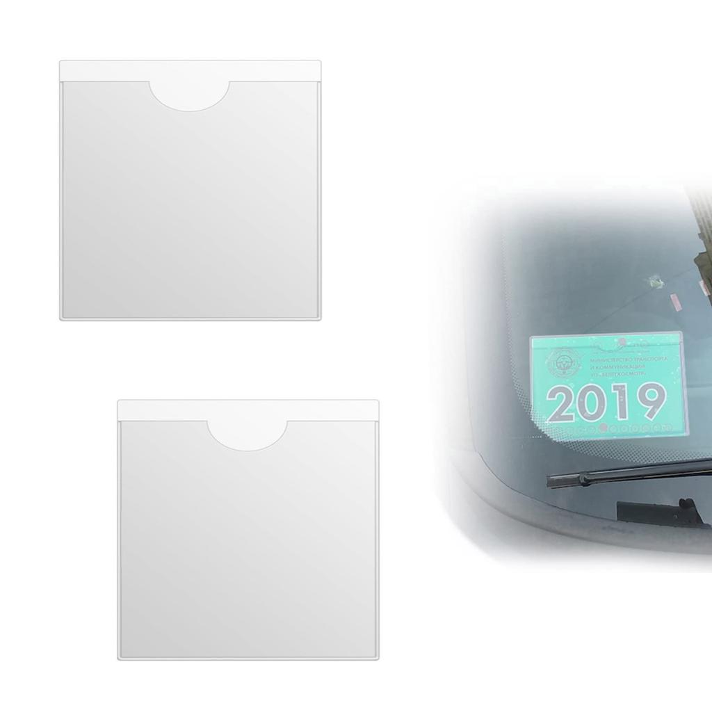 Держатель парковочного разрешения на лобовое стекло автомобиля, самоклеящиеся держатели для разрешения на парковку, квадратный держатель для лобового стекла, прозрачный для автомобиля