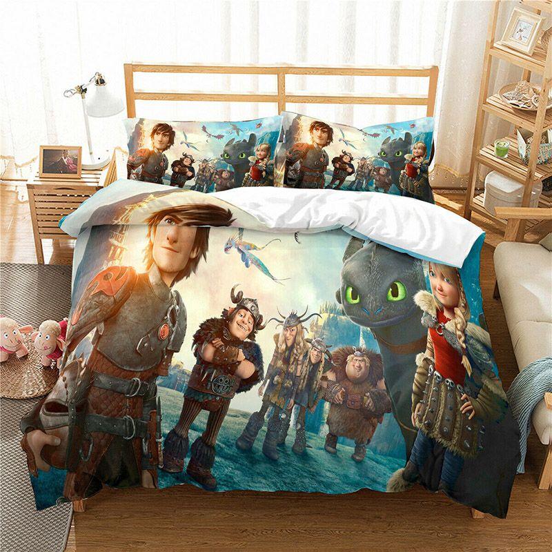Cozy How To Train Your Dragon Design Bedding Set Crafted With Premium Polyester