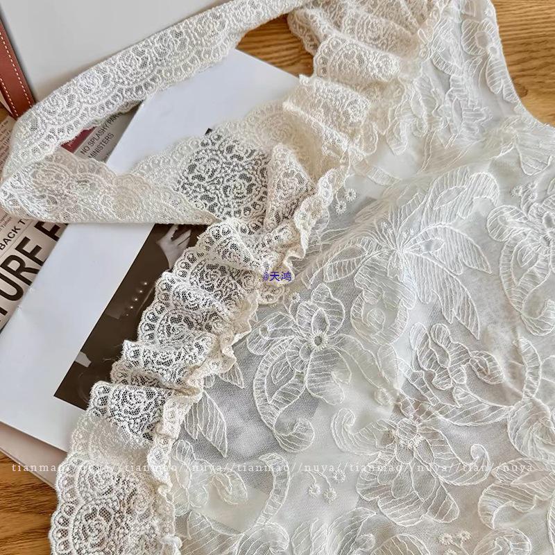 Women's Ballet Lace Trim Skirt with Peplum Waistband and Triangle Scarf Accessory (2025 Style)