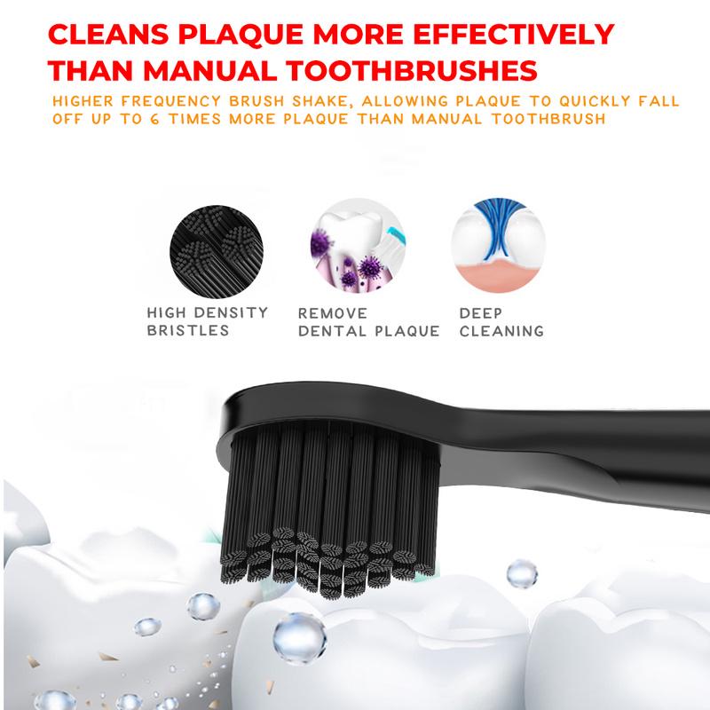 Электрическая зубная щетка Sonic Vibration, 6-скоростная, для взрослых, для домашних мягких волос, зарядка через USB, водонепроницаемая электрическая зубная щетка Sonic, инструмент для чистки зубов