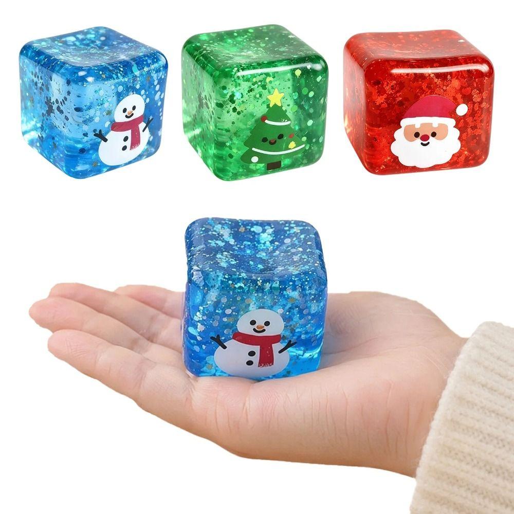 Slow Rebound Christmas Cube Squeeze Toy Lightweight Squeeze Fidget Toy Children Toys