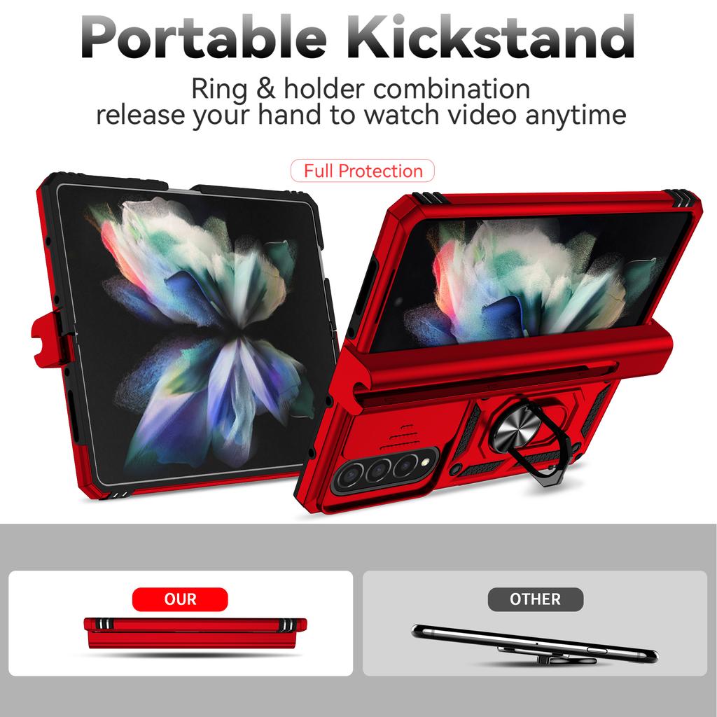 Чехол для мобильного телефона с магнитным кольцом-держателем для Samsung Galaxy Z Fold 4 5g Fold4 Zfold4, защитный чехол для объектива для Samsung Z Fold4