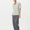 Uniqlo X JW Anderson Коллаборация Весна/Лето 2025 Поло с коротким рукавом в полоску с вышитым логотипом Унисекс Поло Зеленый 477678-53