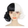 Короткий вьющийся парик, костюм для косплея, термостойкие синтетические волосы Cruellas De Vil, женские карнавальные вечерние парики
