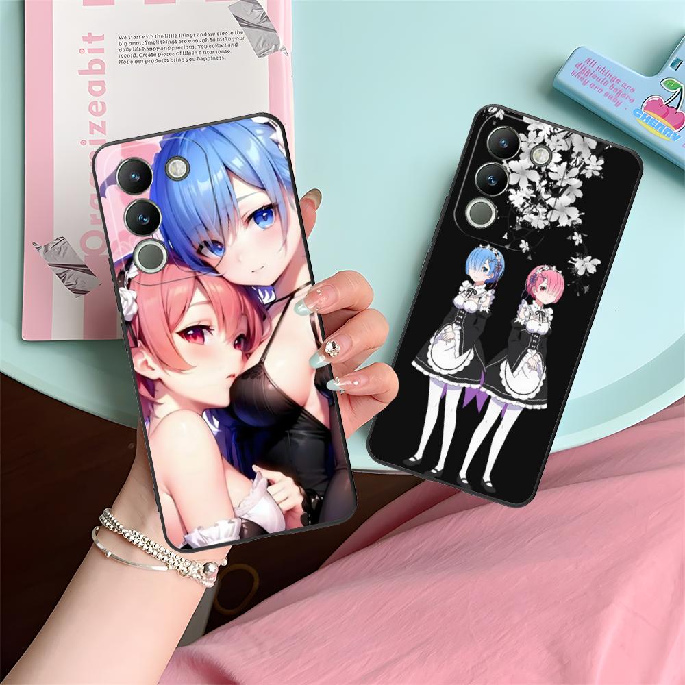 Матовый ТПУ чехол для мобильного телефона ReZero Rem Ram для VIVO V60 V50 V40 V30 V29 V27 V25 V23 Pro Lite 5G Цветная печать
