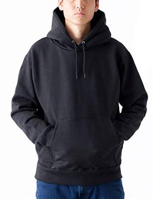 [T-shirt.st] Однотонная, Плотная Толстовка с Капюшоном на Флисе, Wild PO, 15.6 унций, Мужская, Супер Черная, 2XL