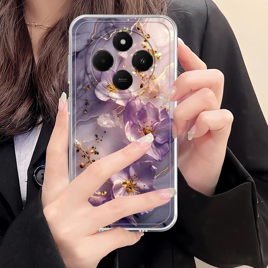 Мягкий чехол-бампер с цветочным мраморным рисунком для Xiaomi Poco X3 Pro X3 NFC