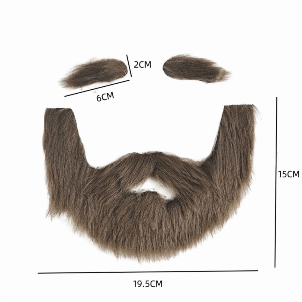 Realistic Fake Eyebrow Self Adhesive Cosplay Beard Props Fake Mustache Halloween