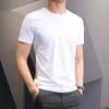 2021 Men's Short Sleeve Pure White Round Collar T-shirt - Trendy Half Sleeve Tops for All Seasons
