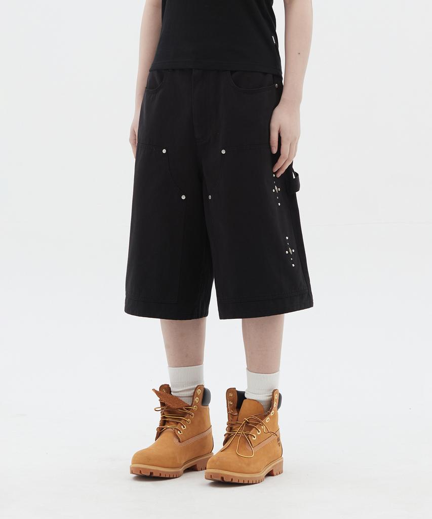 DOMINANT Stud Carpenter Bermuda Pants_Black