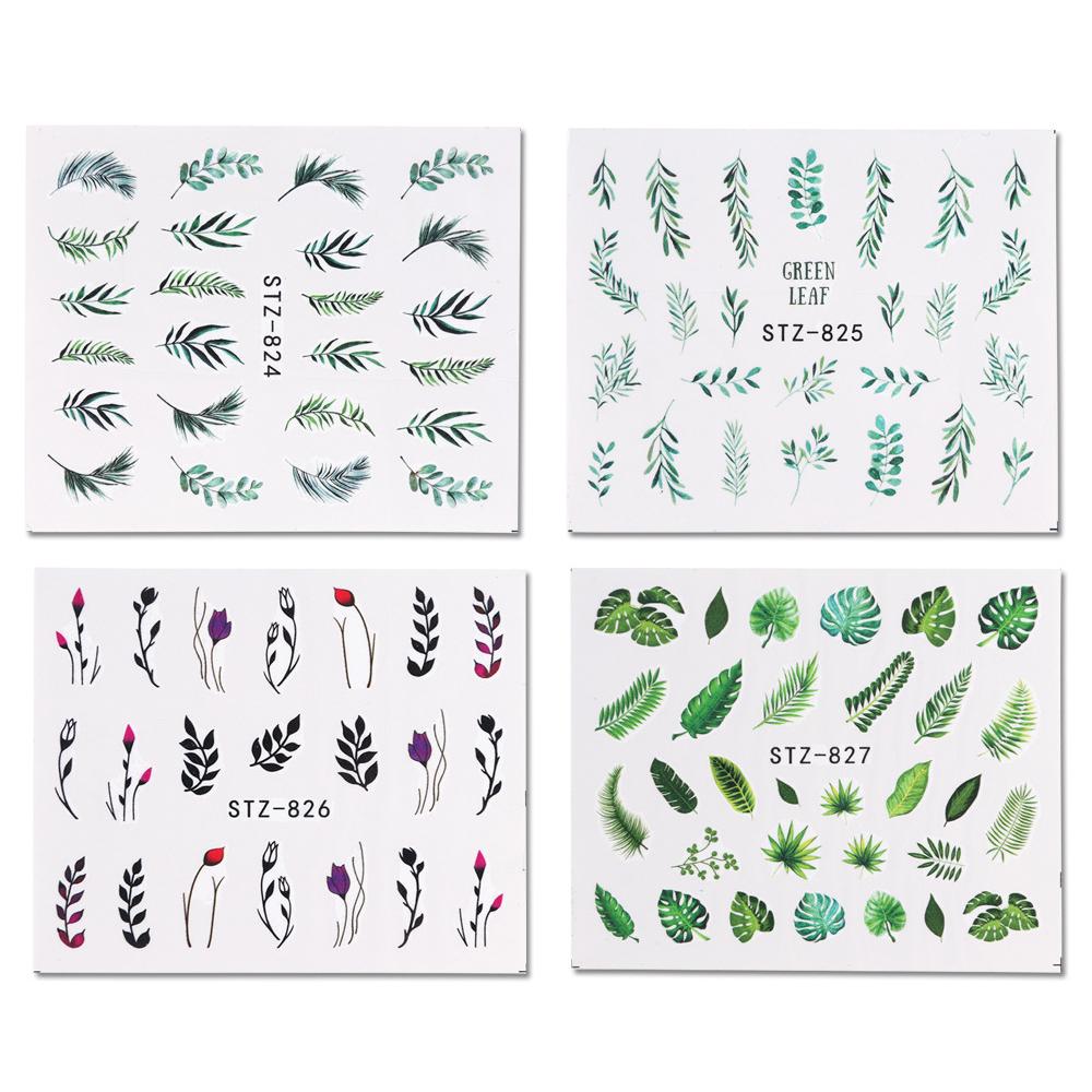 29 шт., наклейки для переноски воды в виде цветов и листьев, наклейки для дизайна ногтей, украшения