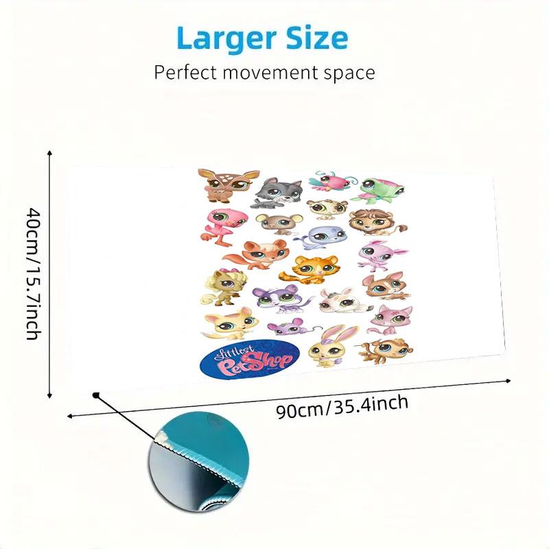 Littlest Pet Shop Large Size Mouse Pad Large Gaming Table Cushion Non-slip Laptop Tablet Big Mousepad XXL Mat Mini PC Playmat With Lock edge