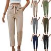 Женские повседневные и модные однотонные плиссированные прямые брюки с подворотами