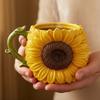 Кружка для кофе с цветком и ручкой, термостойкая, большой емкости, в форме цветка, чашка для питья чая, молока, воды, украшение, подарок для любителя цветов