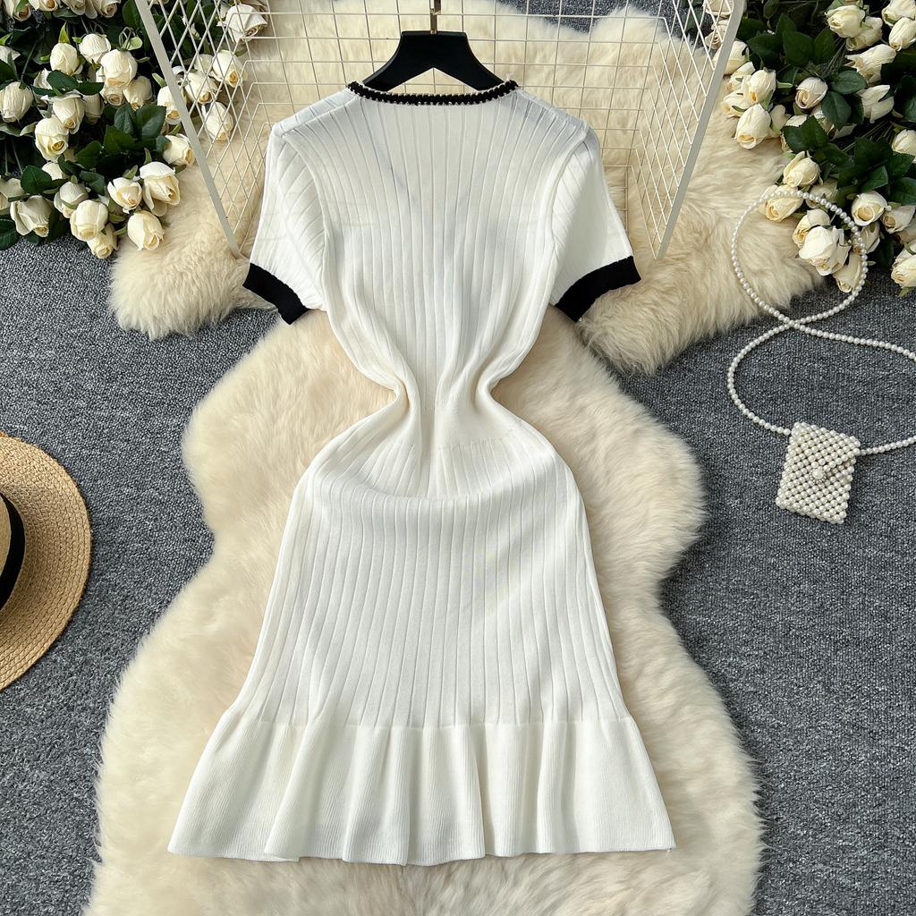 Летние женские элегантные мини-платья с V-образным вырезом и коротким рукавом