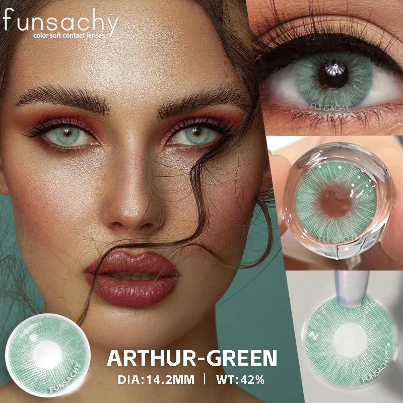 FUNSACHY 1 пара цветных зрачков для глаз Контакты для больших глаз Годовые Натуральный коричневый Косметические Зеленые линзы для цвета глаз Серые линзы для красоты